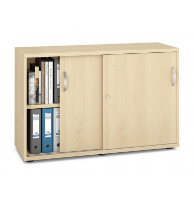 Schiebet&uuml;renschrank MULTI M pro 270170, abschlie&szlig;bar, 2x2 OH, ahorn, 120x78x42cm (BxHxT)