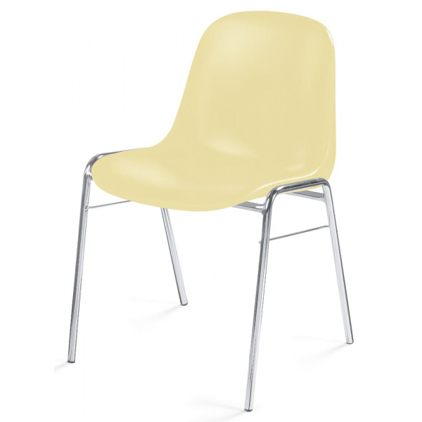 4 Stück Deskin Besucherstuhl HIP, vanille / chrom, ohne Armlehnen, 4-Fuß-Gestell 4251635638342 Deskin