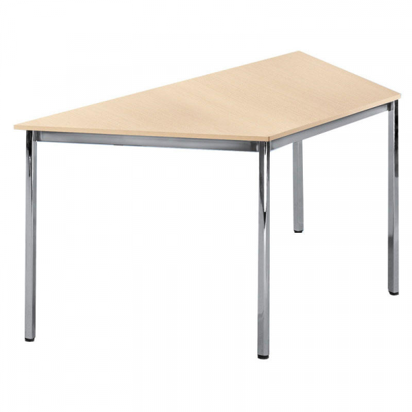 4251635638489 - Besprechungstisch 248699 72cm (H) 160x80cm (BxT) 3 Personen Trapezform ahorn   chrom 4251635638489 Deskin