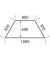 Besprechungstisch Deskin-Line, 72cm (H), 160x80cm (BxT), 3 Personen, Trapezform, ahorn / chrom