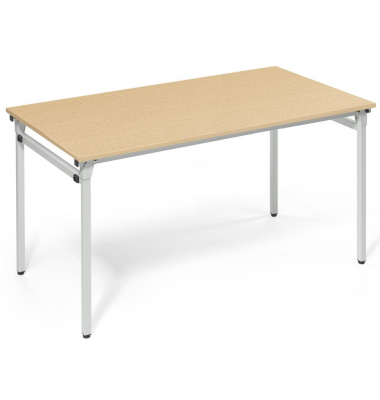 Klapptisch, 140x70cm (BxT), 72cm (H), Holz, rechteckig, buche / silber