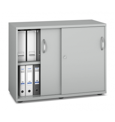 Schiebet&uuml;renschrank MULTI M pro 270165, abschlie&szlig;bar, 2x2 OH, lichtgrau, 100x78x42cm (BxHxT)