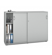 Schiebet&uuml;renschrank MULTI M pro 278079, abschlie&szlig;bar, 2x3 OH, lichtgrau, 160x114x42cm (BxHxT)