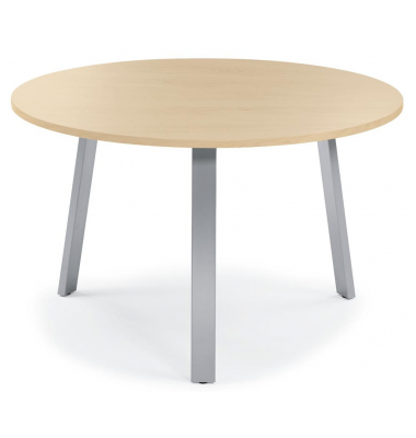 Konferenztisch 281509, 73,5cm (H), 100x100cm (BxT), 5 Personen, rund, ahorn / silber