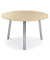 Konferenztisch 281509, 73,5cm (H), 100x100cm (BxT), 5 Personen, rund, ahorn / silber