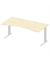 Schreibtisch Cockpit Basic M MULTI M, 74cm (H), 180x95cm (BxT), Cockpitform, ahorn / silber