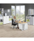 Sitz-Steh-Schreibtisch Comfort Multi M Pro, elektrisch höhenverstellbar, 64-130cm (H), 160x80cm (BxT), rechteckig, buche / weiß