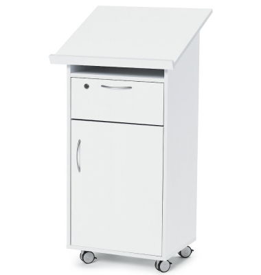 Stehpult LAUDATUS, höhenverstellbar 120cm (H), 60x52,5cm (BxT), rechteckig, weiß