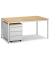 Schreibtisch-Büromöbel-Set BASE L 274119, 72cm (H), 200x80cm (BxT), rechteckig, buche / lichtgrau