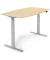 Sitz-Steh-Besprechungstisch, elektrisch h&ouml;henverstellbar 64-130cm (H), 200x100cm (BxT), 8 Personen, Tonnenform, ahorn / silber