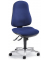 Bürodrehstuhl COMFORT I, blau / chrom, bis 110kg, ohne Kopfstütze
