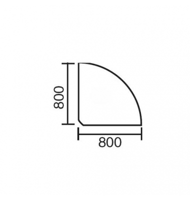 Verkettungsplatte, 80x80cm (BxT), Viertelkreis, buche, 25mm