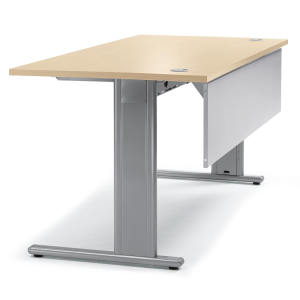 4251635644329 - Schreibtisch Basic M MULTI M 219670 65-130cm (H) 80x80cm (BxT) quadratisch ahorn   silber 4251635644329 Deskin