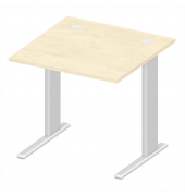 Schreibtisch Basic M MULTI M, 74cm (H), 80x80cm (BxT), quadratisch, ahorn / silber