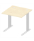 Schreibtisch Basic M MULTI M, 74cm (H), 80x80cm (BxT), quadratisch, ahorn / silber