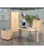 Schreibtisch Basic M MULTI M, 74cm (H), 80x80cm (BxT), quadratisch, ahorn / silber