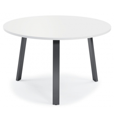 Konferenztisch DESKIN RIO, 73,5cm (H), 100x100cm (BxT), 5 Personen, rund, wei&szlig; / anthrazit