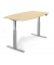 Sitz-Steh-Besprechungstisch, elektrisch h&ouml;henverstellbar 71,5-120,5cm (H), 200x100cm (BxT), 8 Personen, Tonnenform, ahorn / silb