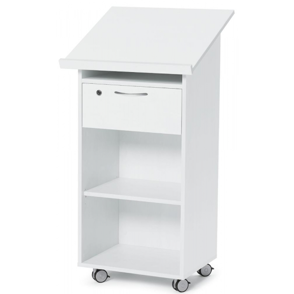 4251635646323 - Stehpult LAUDATUS höhenverstellbar 120cm (H) 60x525cm (BxT) rechteckig weiß 4251635646323 Deskin