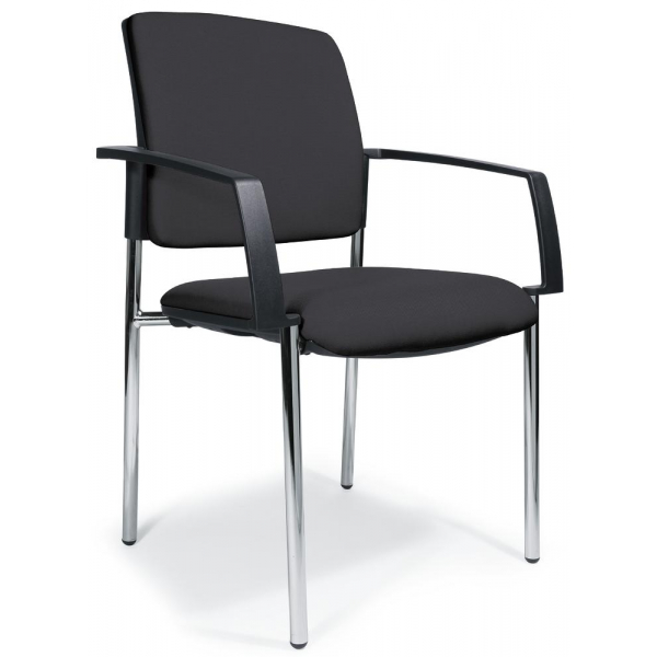 2 Stück Deskin Besucherstuhl VALERA 4, anthrazit / chrom, mit Armlehnen, 4-Fuß-Gestell 4251635646750 Deskin
