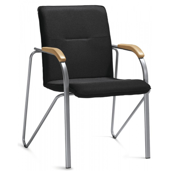 4251635647528 - Besucherstuhl ARKAS schwarz chrom mit Armlehnen 4-Fuß-Gestell 4251635647528 Deskin 4251635647528 - Besucherstuhl ARKAS schwarz chrom mit Armlehnen 4-Fuß-Gestell 4251635647528 Deskin