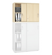 Aufsatzschrank MULTI M pro 278084, abschlie&szlig;bar, 2x2 OH, ahorn, 100x75x42cm (BxHxT)