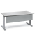 Schreibtisch Basic M MULTI M, 74cm (H), 80x80cm (BxT), quadratisch, lichtgrau / silber
