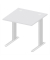 Schreibtisch Basic M MULTI M, 74cm (H), 80x80cm (BxT), quadratisch, lichtgrau / silber
