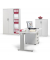 Schreibtisch Basic M MULTI M, 74cm (H), 80x80cm (BxT), quadratisch, lichtgrau / silber