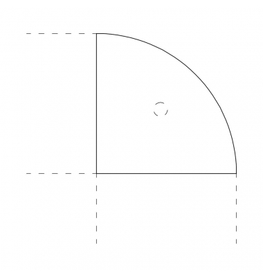 Verkettungsplatte, 80x80cm (BxT), Viertelkreis, buche, 25mm