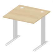 Schreibtisch Basic M MULTI M, 74cm (H), 80x80cm (BxT), quadratisch, buche / silber