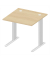 Schreibtisch Basic M MULTI M, 74cm (H), 80x80cm (BxT), quadratisch, buche / silber