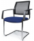 Besucherstuhl VALERA S, blau / chrom, mit Armlehnen, Freischwinger