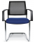 Besucherstuhl VALERA S, blau / chrom, mit Armlehnen, Freischwinger