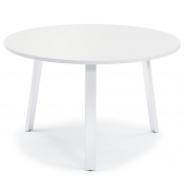 Konferenztisch DESKIN RIO, 73,5cm (H), 100x100cm (BxT), 5 Personen, rund, wei&szlig; / wei&szlig;