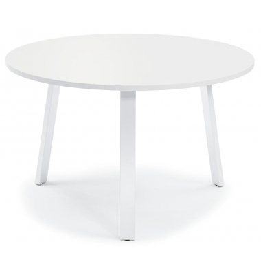 Konferenztisch DESKIN RIO, 73,5cm (H), 100x100cm (BxT), 5 Personen, rund, wei&szlig; / wei&szlig;