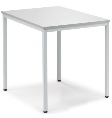 Besprechungstisch 283481, 72cm (H), 80x70cm (BxT), 4 Personen, rechteckig, lichtgrau / silber
