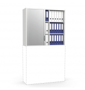 Aufsatzschrank MULTI M 271927, abschlie&szlig;bar, 2x3 OH, wei&szlig;/alusilber, 120x105,5x42cm (BxHxT)