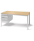 Schreibtischkombination BASE L 273979, 72cm (H), 200x80cm (BxT), rechteckig, buche / lichtgrau