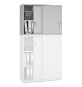 Aufsatzschrank MULTI M pro 278082, abschlie&szlig;bar, 2x2 OH, lichtgrau, 100x75x42cm (BxHxT)