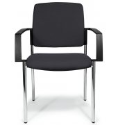 Besucherstuhl VALERA 4, bordeaux / chrom, mit Armlehnen, 4-Fuß-Gestell