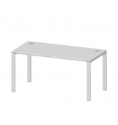 Schreibtisch Comfort EVO, manuell höhenverstellbar, 73-85,5cm (H), 160x80cm (BxT), rechteckig, lichtgrau / silber