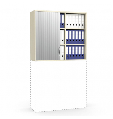 Aufsatzschrank MULTI M 271926, abschlie&szlig;bar, 2x3 OH, ahorn/alusilber, 120x105,5x42cm (BxHxT)