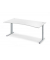 Schreibtisch Cockpit Basic M MULTI M, 74cm (H), 180x95cm (BxT), Cockpitform, weiß / silber