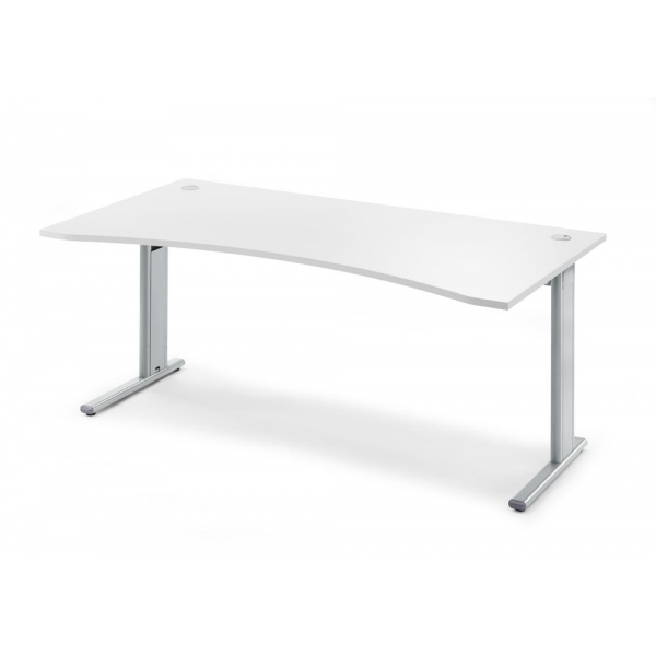 4251635658210 - Schreibtisch Cockpit Basic M MULTI M 258523 65-130cm (H) 180x95cm (BxT) Cockpitform weiß   silber 4251635658210 Deskin