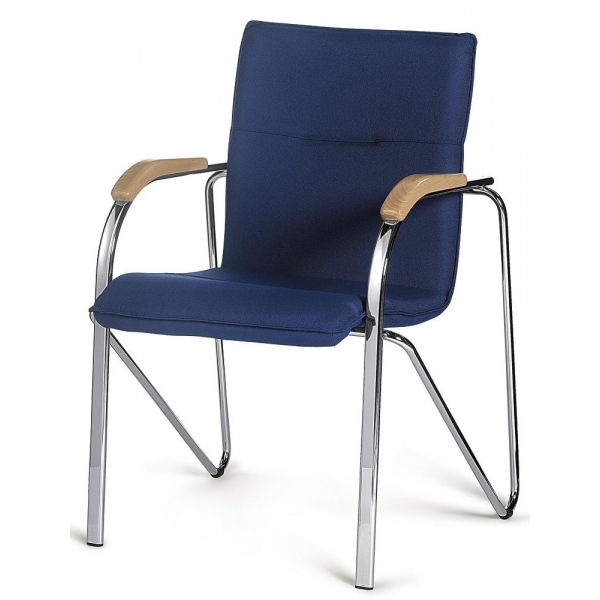 4251635658272 - Besucherstuhl ARKAS dunkelblau chrom mit Armlehnen 4-Fuß-Gestell 4251635658272 Deskin 4251635658272 - Besucherstuhl ARKAS dunkelblau chrom mit Armlehnen 4-Fuß-Gestell 4251635658272 Deskin