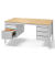 Schreibtischkombination BASE L 273975, 72cm (H), 160x80cm (BxT), rechteckig, buche / lichtgrau