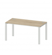 Schreibtisch Comfort EVO, manuell höhenverstellbar, 73-85,5cm (H), 160x80cm (BxT), rechteckig, wildeiche / silber