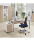 Schreibtisch Comfort EVO, manuell höhenverstellbar, 73-85,5cm (H), 160x80cm (BxT), rechteckig, wildeiche / silber