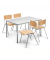 SET: 1 Tisch, 4 Stapelstühle Holz